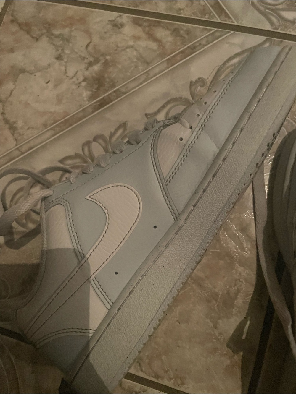 Nike Gray and White Low-Top Sneakers